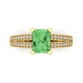 thumbnail image 1 of Solitaire with Accents Engagement Ring for Women - 2.45ct Simulated Green Diamond in 14K Yellow Gold Promise Ring, 1 of 8
