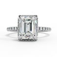 thumbnail image 1 of 2.46 CT Emerald Cut Lab Grown Diamond Pave Wedding Ring, Claw Prong Set With Halo Diamond Engagement Ring, 14k Gold Promise Ring for Women, 1 of 4