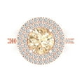 thumbnail image 1 of 2.6 ct Round Cut Natural Morganite with Simulated Diamond Halo Accents 14K Rose Gold Womens Engagement Ring, 1 of 5
