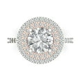 thumbnail image 1 of Halo Engagement Ring for Women - 2.6ct White Sapphire in 14K White/Rose Gold Promise Ring, 1 of 8