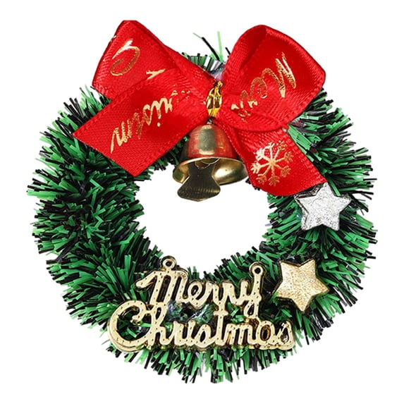 Mini Exhibit Setup 2.48 Inch Mini Christmas Wreath for Dollhouse, 1:12 Scale Miniature ...