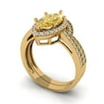 thumbnail image 1 of 2.48 ct Brilliant Marquise Cut Natural Citrine 14k Yellow Gold Halo Solitaire with Accents Engagement Bridal Wedding Ring Band Set size 7.5, 1 of 7