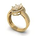 thumbnail image 1 of 2.48 ct Brilliant Marquise Cut Natural Morganite 14k Yellow Gold Halo Solitaire with Accents Engagement Bridal Wedding Ring Band Set size 6, 1 of 7