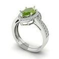 thumbnail image 1 of 2.48 ct Brilliant Marquise Cut Natural Peridot 18K White Gold Halo Solitaire with Accents Engagement Bridal Wedding Ring Band Set size 5, 1 of 7