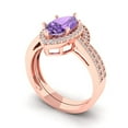 thumbnail image 1 of 2.48 ct Brilliant Marquise Cut Alexandrite 14k Rose Gold Halo Solitaire with Accents Engagement Bridal Wedding Ring Band Set size 10.5, 1 of 7