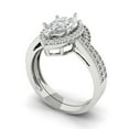 thumbnail image 1 of 2.48 ct Brilliant Marquise Cut Zircon 14k White Gold Halo Solitaire with Accents Engagement Bridal Wedding Ring Band Set size 10.5, 1 of 7