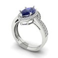 thumbnail image 1 of 2.48 ct Brilliant Marquise Cut Tanzanite 18K White Gold Halo Solitaire with Accents Engagement Bridal Wedding Ring Band Set size 10.25, 1 of 7
