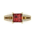 thumbnail image 1 of Solitaire with Accents Engagement Ring for Women - 2.48ct Natural Garnet in 18K Yellow Gold Promise Ring, 1 of 6