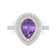 thumbnail image 1 of 2.48 ct Pear Cut Simulated Alexandrite with Simulated Diamond Halo Accents 18K White/Rose Gold Womens Engagement Ring, 1 of 5