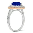 thumbnail image 1 of 2.48 ct Pear Cut Simulated Blue Sapphire Halo Engagement Ring for Women in 18K White/Rose Gold, 1 of 2