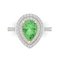 thumbnail image 1 of Clara Pucci 14K White/Rose Gold 2.48ct Green Halo Ring for Women, 1 of 7