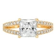 thumbnail image 1 of 2.48 ct Princess Cut Genuine Cultured Diamond VS1-VS2 G-H 14K Yellow Gold Promise Wedding Statement Engagement Designer Ring size 4, 1 of 5