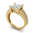 thumbnail image 1 of 2.48 ct princess cut clear Zircon 18k yellow gold Bridal Wedding Engagement Promise Anniversary Ring for Women size 8.25, 1 of 7