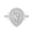 thumbnail image 1 of Halo Engagement Ring for Women - 2.48ct Moissanite in 14K White/Rose Gold Promise Ring, 1 of 6