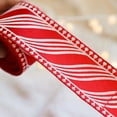 thumbnail image 1 of 2.48In Width 6.56Ft Length Red And White Striped Wired Ribbon, Wide Wired Christmas Ribbon For Crafts, Ribbon For Gift Wrapping, Christmas Wrapping Ribbon, Xmas Ribbon Holiday Present Decoration, 1 of 9