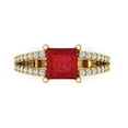 thumbnail image 1 of Clara Pucci 14K Yellow Gold 2.48ct Ruby Solitaire with Accents Ring, 1 of 8