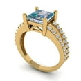 thumbnail image 1 of 2.48ct princess cut blue moissanite 14k yellow gold Bridal Wedding Engagement Promise Anniversary Ring for Women size 4.75, 1 of 7