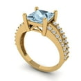 thumbnail image 1 of 2.48ct princess cut natural swiss blue topaz 14k yellow gold Bridal Wedding Engagement Promise Anniversary Ring for Women size 8, 1 of 7