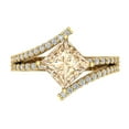 thumbnail image 1 of Solitaire with Accents Engagement Ring for Women - 2.3075ct Natural Morganite in 14K Yellow Gold Promise Ring, 1 of 6