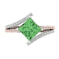 thumbnail image 1 of Solitaire with Accents Engagement Ring for Women - 2.3075ct Simulated Green Diamond in 18K White/Rose Gold Promise Ring, 1 of 5