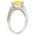 thumbnail image 1 of 2.3075 ct Princess Cut Simulated Yellow Diamond Solitaire with Accents Engagement Ring for Women in 18K White/Rose Gold, 1 of 2