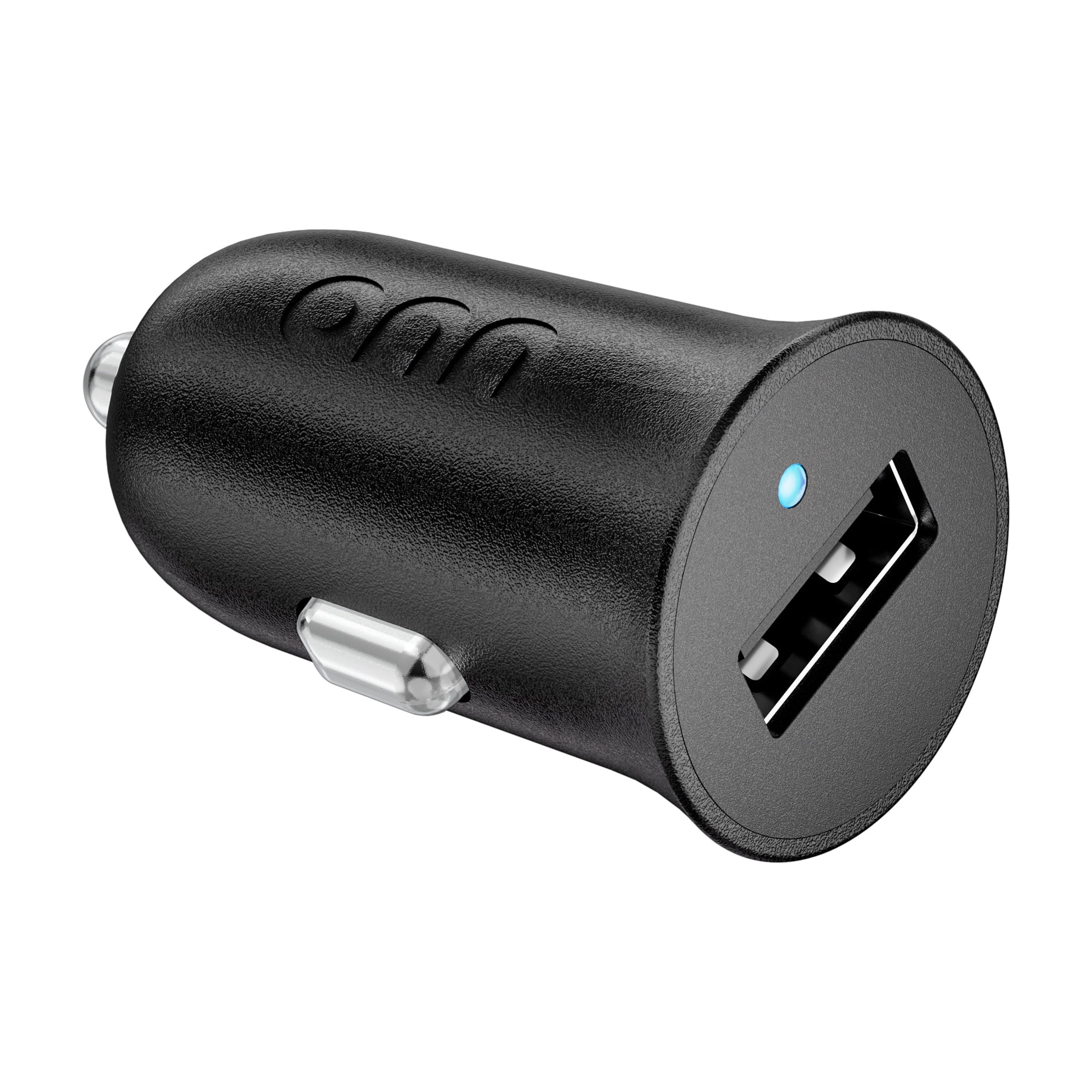 onn 12W USB-A Port Car Charger for Cigarette Lighter, Black