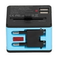 2.4A Dual USB, Compatible with UK/EU/US/JP/AU/CN, 100240V, Blue