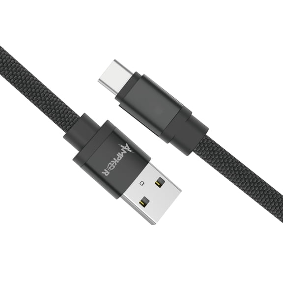 2.4A Fast Charging (Heavy Duty Nylon Braided) USB-C to USB-A Cable for BLU G50, G50 Plus - 3.3 Feet - Black