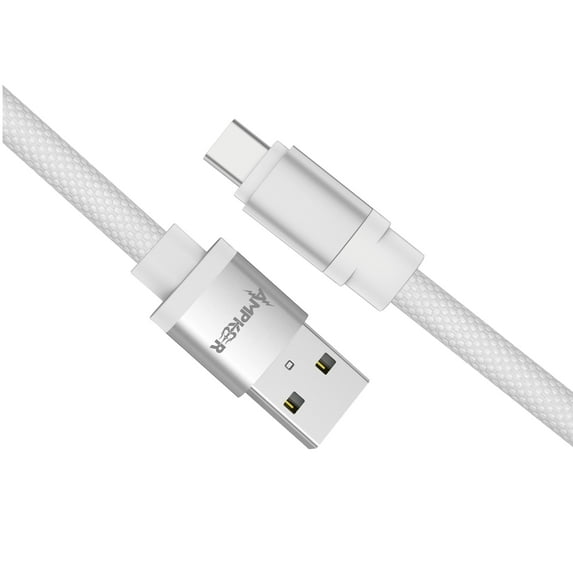 2.4A Fast Charging (Heavy Duty Nylon Braided) USB-C to USB-A Cable for TCL 30 XE 5G - 3.3 Feet - White