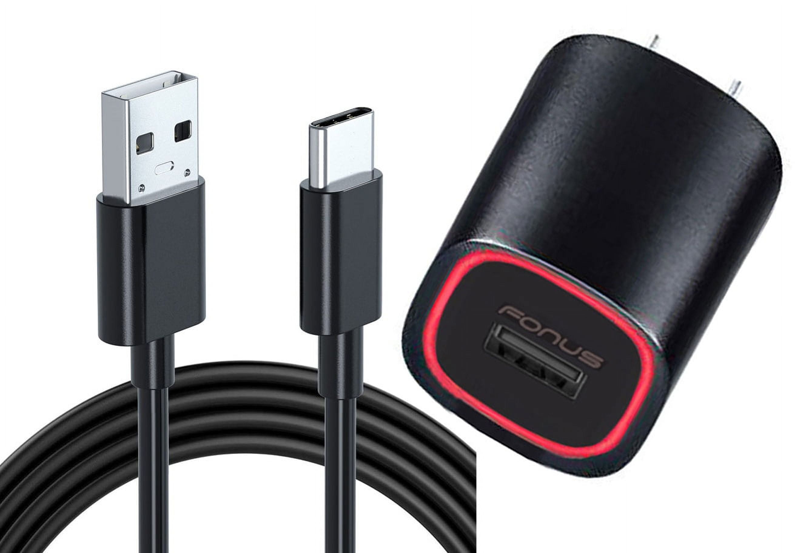 2.4A Home Charger for Cricket Debut Smart/S3/S2/Flex - USB Cable TYPE-C 6ft Power Adapter
