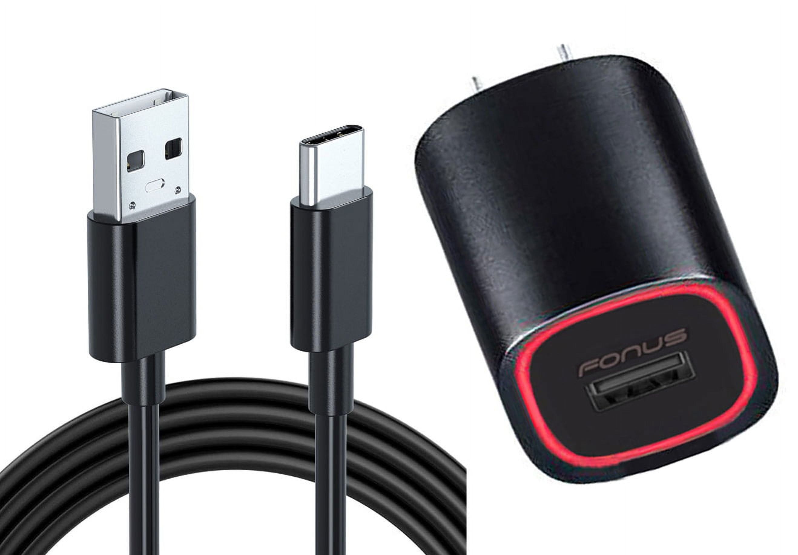 2.4A Home Charger for T-Mobile REVVL 7 PRO 5G, REVVL 7 5G - USB Cable TYPE-C 6ft Power Adapter for T-Mobile REVVL 7 PRO 5G, REVVL 7 5G