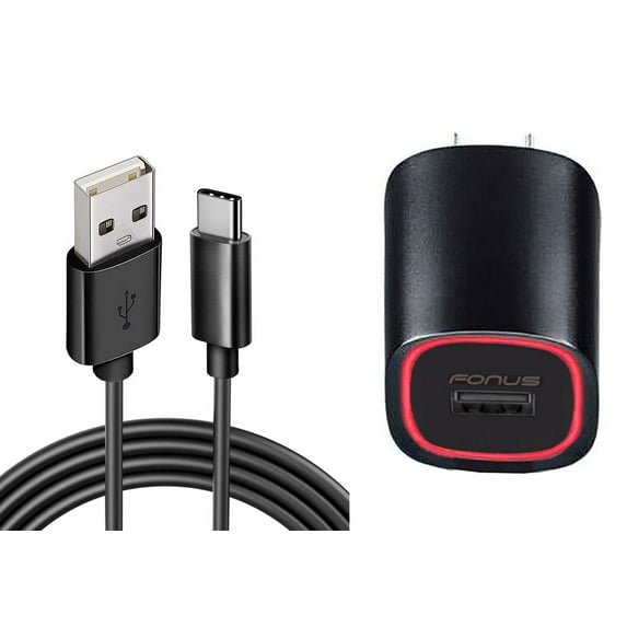 2.4A Home Charger for TCL 50 XE NXTPAPER 5G, TCL 50 XL 5G  USB Cable TYPE-C 6ft Power Adapter for TCL 50 XE NXTPAPER 5G, TCL 50 XL 5G