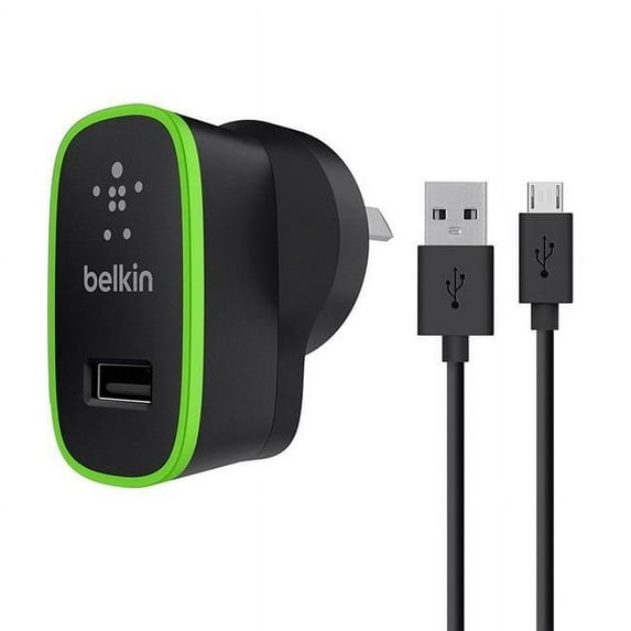 2.4A Micro AC Charger Universal with 4 MicroUSB Cable, Black