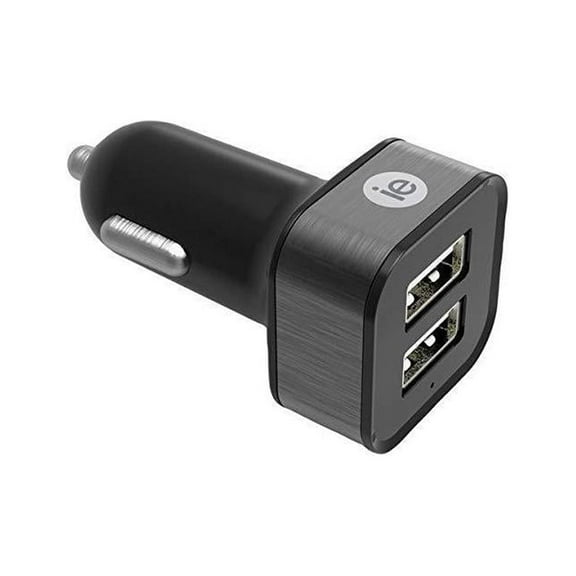 iEssentials IEN-PC22A-BK 2.4-Amp Dual USB Car Charger (Black)