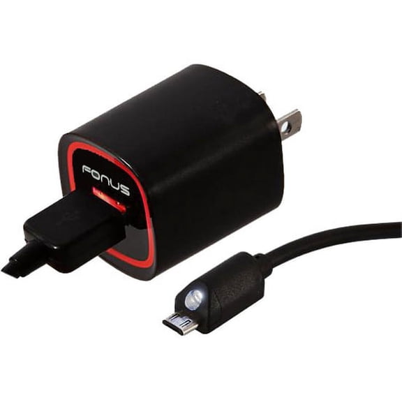 2.4Amp Rapid Home Wall Travel Charger USB 6ft Long Cable Power Adapter Micro-USB Data Sync Cord with LED Light JDO for Motorola Moto X 2 (2nd Gen) - Nokia 6 - Samsung Galaxy A5 Alpha Amp 2 Prime