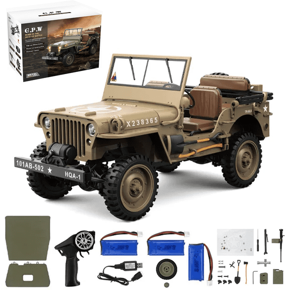 2.4G 1:24 Scale Alloy RC Truck with Multi-Protection System, 7.4V Off-Road Remote Control Car with Spare Parts & Accessories, 30 Min Play Time, Toy for Teens & Adults