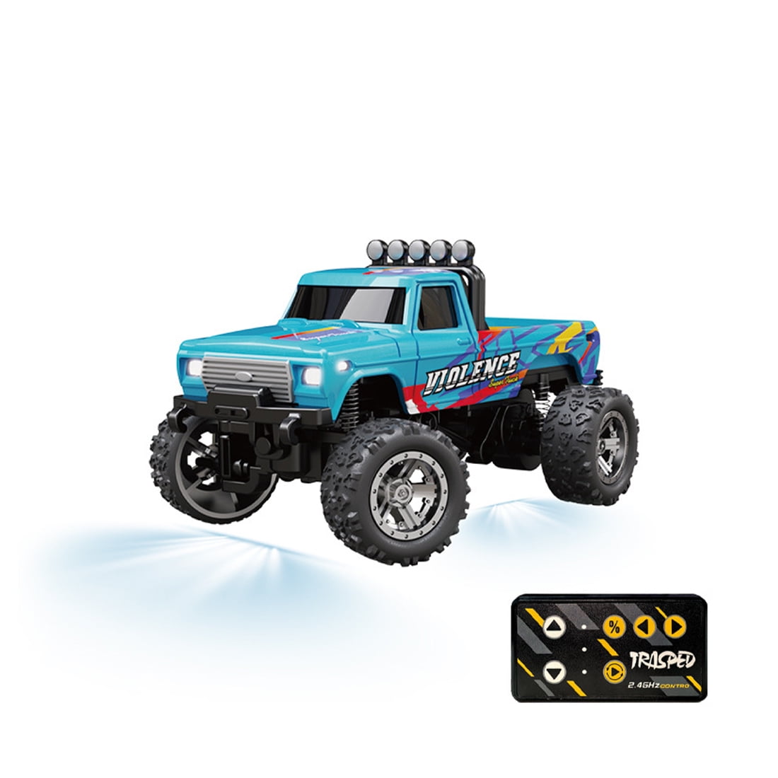 2.4G 1:64 Scale Mini Alloy Remote Control Car, 3-Speed Off-Road Monster Truck with Spare Battery & Trailer, 5-Channel RC Toy for Teens and Adults