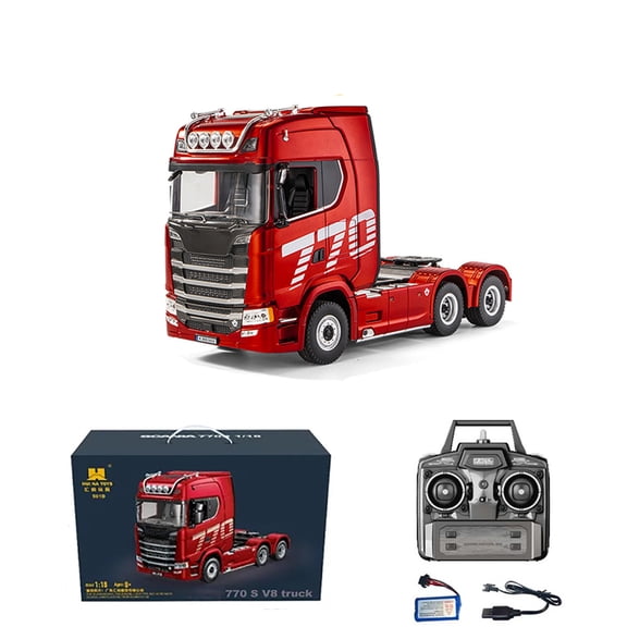 2.4G 19CH 1:18 RC Truck 1501 Tractor Remote Control Engineering Trailer Truck With Light And Sound Toys Gifts For Children Boys