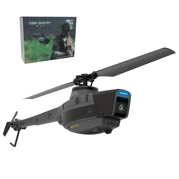 2.4G 4CH RC Military Reconnaissance Helicopter with 1080P Camera - 6-Axis Gyro, Altitude Hold, One-Button Takeoff & Landing, Gifts for Adults Beginners Indoor Outdoor Training (RTF)