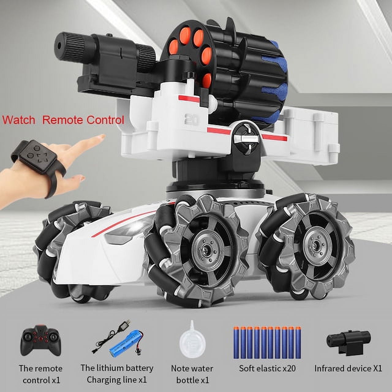 2.4G RC Car Toy 4WD Water Bomb Tank RC Toy Shooting Competitive Gesture  Controlled Tank Remote Control Drift Car Kids Boy Toys