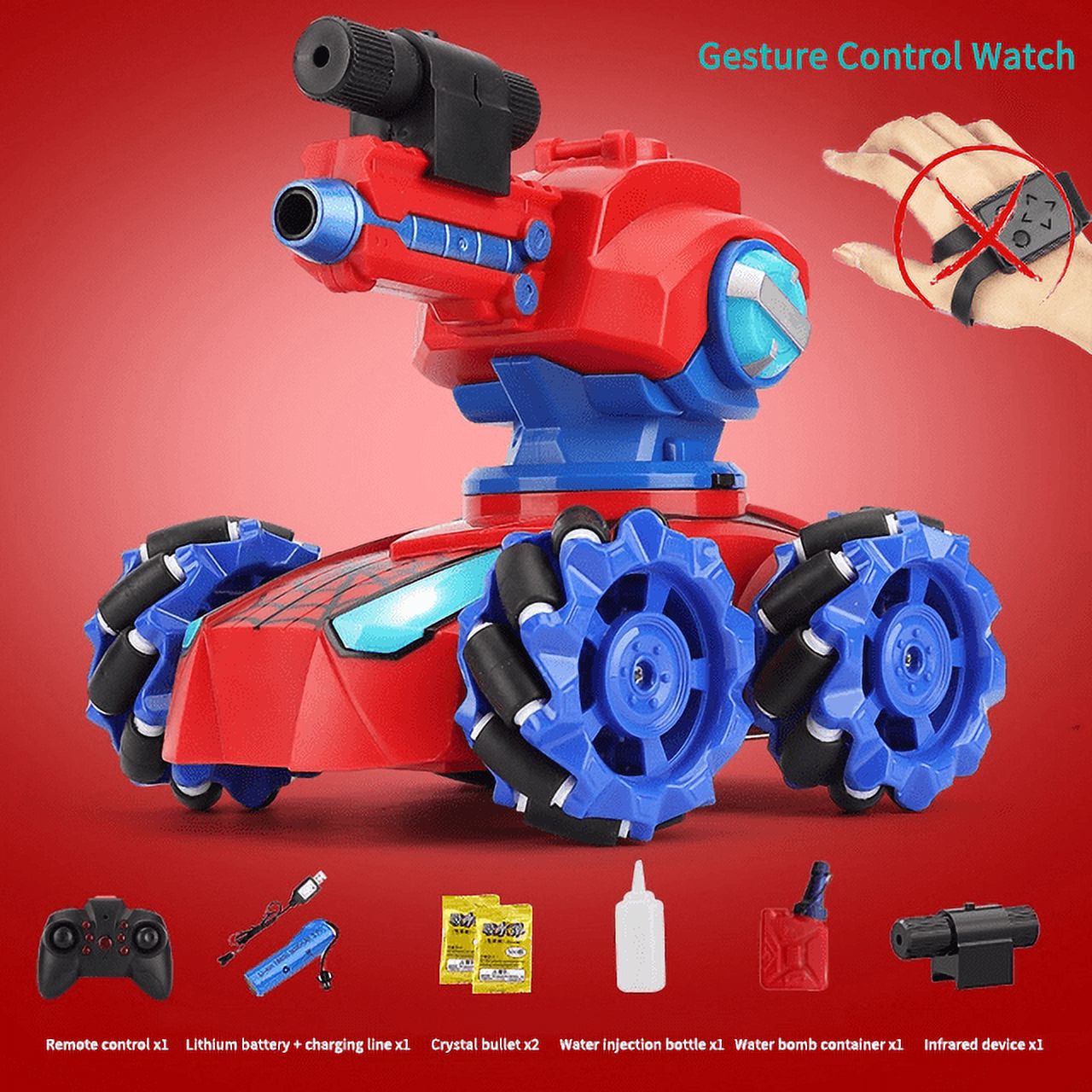 2.4G 4WD Remote Control Tank RC Car Watch Gesture Sensing Water Bomb