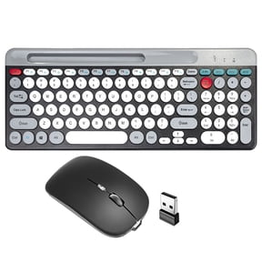 2.4G Bluetooth 2 Mode Keyboard and Mouse Combo with Phone Holder Keyboard and Mouse Keyboard Mouse Set for Mac/iOS/Android/Win7