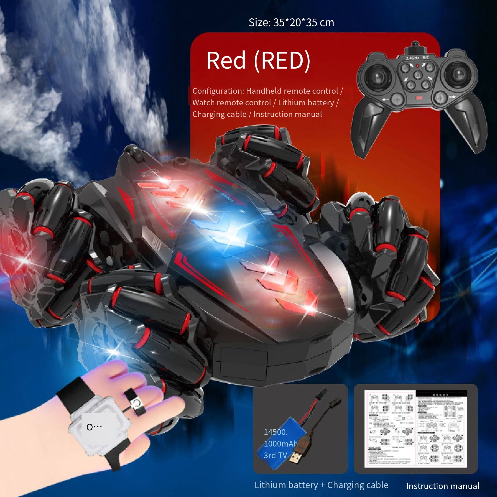  2.4G Double-sided Remote Control Car Long Endurance Stunt Tumbling Car Illustration 