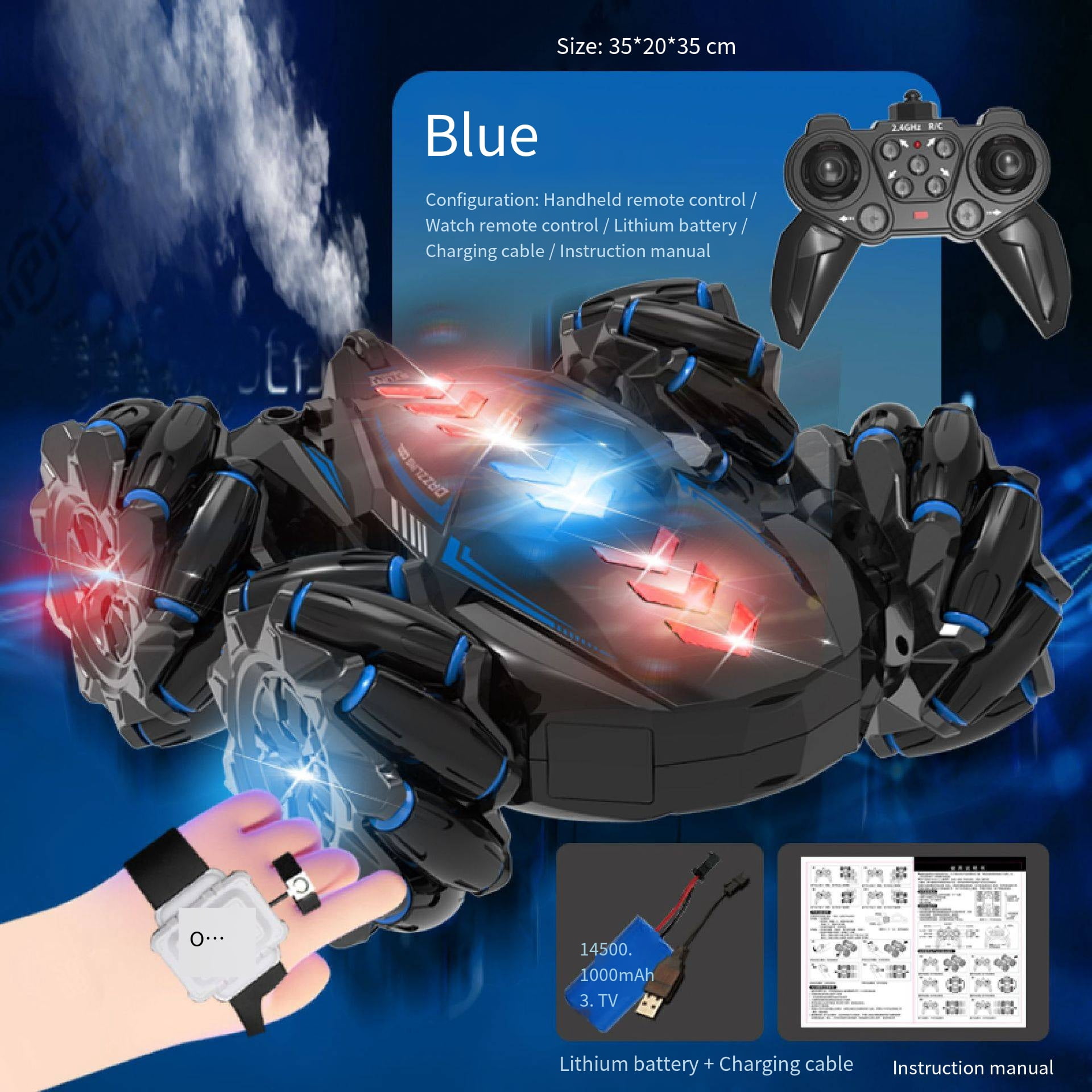 2.4G Double-sided Remote Control Car Long Endurance Stunt Tumbling Car ...