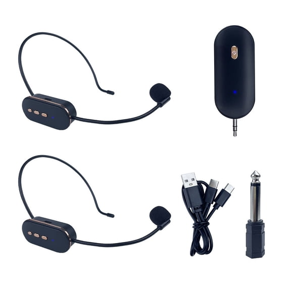 2.4G Dual-Channel Wireless Microphone for Teaching, Amplification, Stage Performances, Headset, Lectures, and Bluetooth Audio Speakers,SI09-1 Drag 2