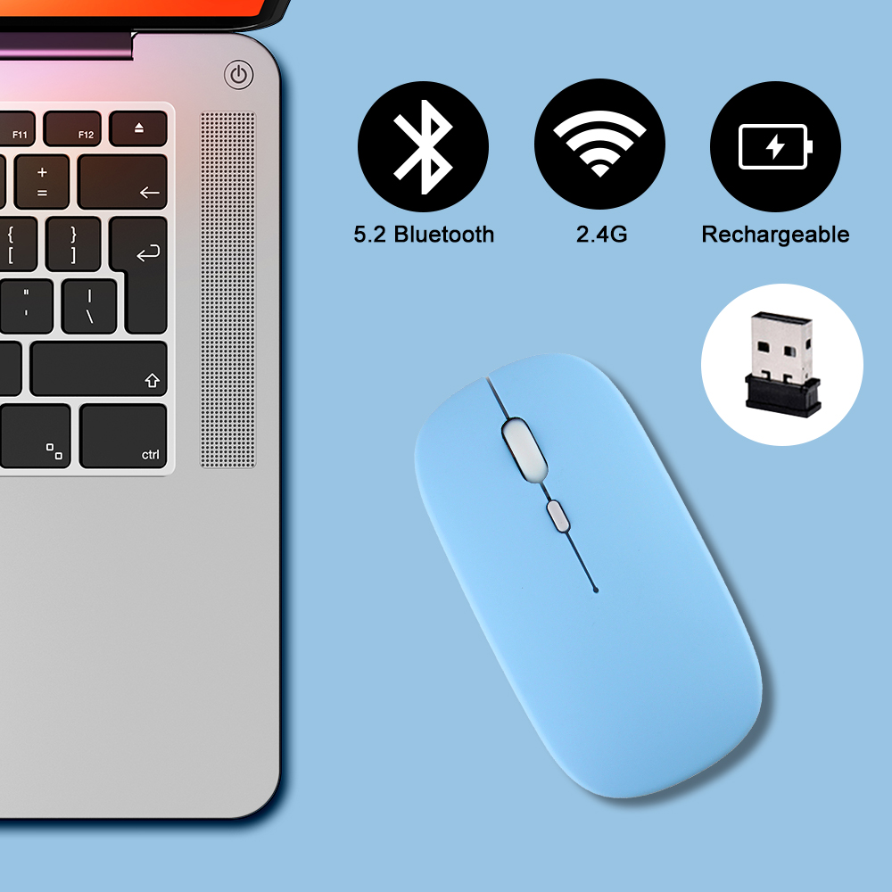 2.4G DualMode Wireless Bluetooth Mouse Magic Silent Ergonomic Gaming