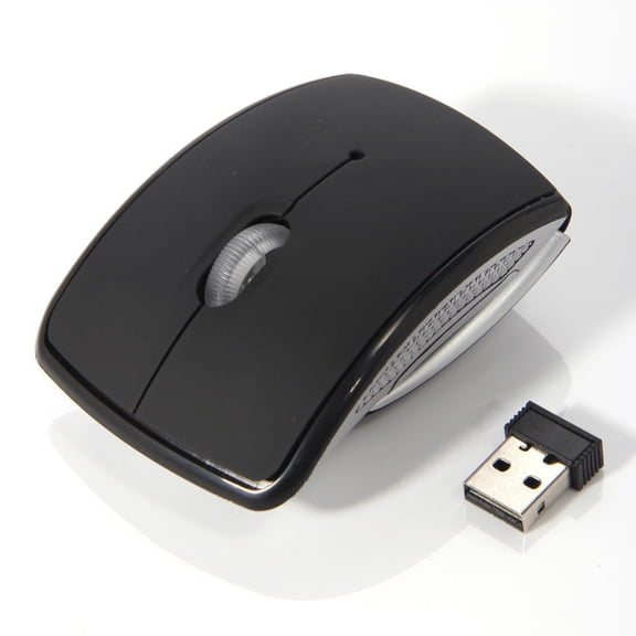 2.4G Foldable Wireless Mouse, Portable Arc Optical Mouse for Laptop Computer, Business Travel Gift