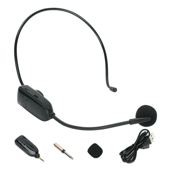2.4G Head Mounted Wireless Microphone Plug Play Teacher Conference Speech Loudspeaker Mic System with Receiver