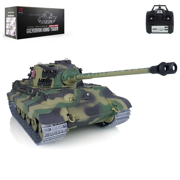 2.4G Henglong 1/16 7.0 Upgraded German King Tiger RTR RC Tank 3888A Metal Tracks