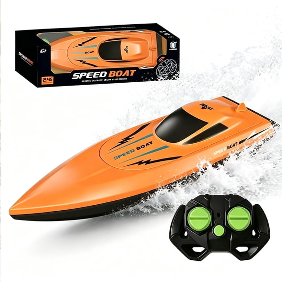 2.4G High-Speed RC Boat with Dual Motors, High-Speed Waterproof Fast Remote Control Boats for Pools and Lakes, Waterproof Electric Dual Motor Racing Boat Outdoor Water Toy for Pools Lakes